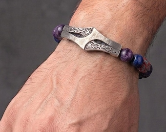 Adjustable Amethyst Bracelet, 925 Sterling Silver Bracelet, February Birthstone Gift, Healing Crystal