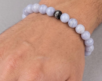 Natural Aquamarine Stone Bracelet, 925 Sterling Silver Bracelet, March Birthstone Gift, Courage And Communication