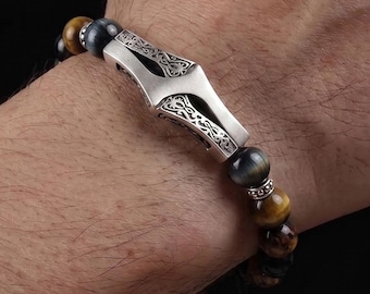 Natural Jasper Bracelet, Adjustable 925 Sterling Silver Gemstone, Unisex Gift, Grounding, Protection Bracelet