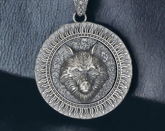 Collana Con Ciondolo a Forma Di Lupo, in Argento Sterling, Con Ciondolo