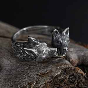 Kissing dogs ring, dog lover inspired animal jewelry, symbolic friendship statement band, and handcrafted cute accessory designed for those who are drawn to love, loyalty, and emotional connection. This charming ring features two detailed dog figures in a kissing pose, creating a heartwarming and playful design that represents affection, companionship, and unconditional love.