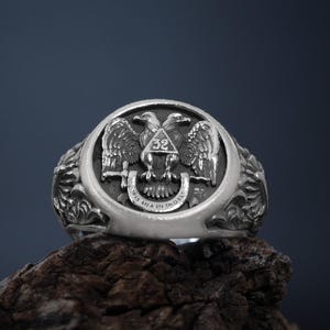 Freimaurer Siegelring, Doppelkopf Adler, Freimaurer Siegelring, 33.Grad Freimaurer Ring, Scottish Rite Symbol Ring, Freimaurer Schmuck, Esoterik Ring
