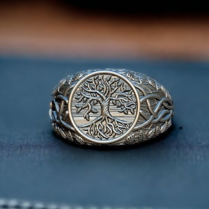 Silver Yggdrasil Ring Men, Tree of Life Men Ring, Handmade Signet Ring, Spiritual Ring, Men Statement Ring, Tree of Life Jewelry Silver