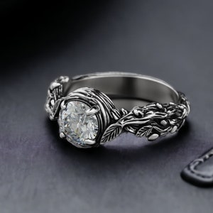 Unique Tree Branch Ring, Natural Engagement Ring, Women&#39;s Branch Ring, Unusual Engagement Ring, Dainty Wedding Ring, Girlfriend Gift