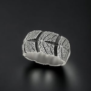 925K Sterling Silver Textured Band Ring: Unique Wedding Bands
