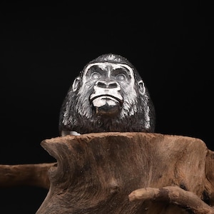 Handmade Sterling Silver King Kong Ring: 3D Gorilla Ape Men's Ring