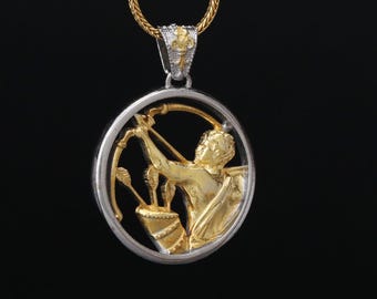 Handmade Sagittarius Necklace, Gold Plated Zodiac Sign Jewelry