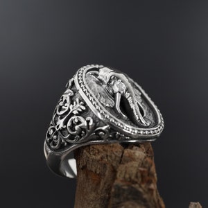 Elephant Band Ring Antiqued Sterling Silver Handcrafted Elephant Band Ring Antiqued Sterling Silver Handcrafted