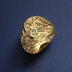 Master Mason Ring, Freemason Ring, Rosicrucian Jewelry, Masonic Jewelry, Vintage Style Ring, Large Thumb Ring, Freemason Templar Ring