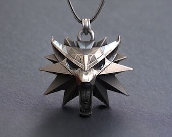 Unique Design Wolf Head Necklace, Wild Animal Necklace, 3D Wolf Pendant, Witchy Necklace, Gothic Men Necklace, Men&#39;s Silver Jewelry