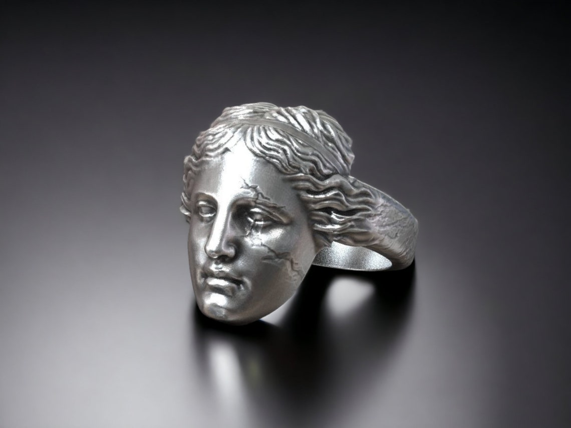 Mythology Rings Greek Goddess Ring, 3D Mythology Ring, Gothic Signet Men Ring, Biker ...