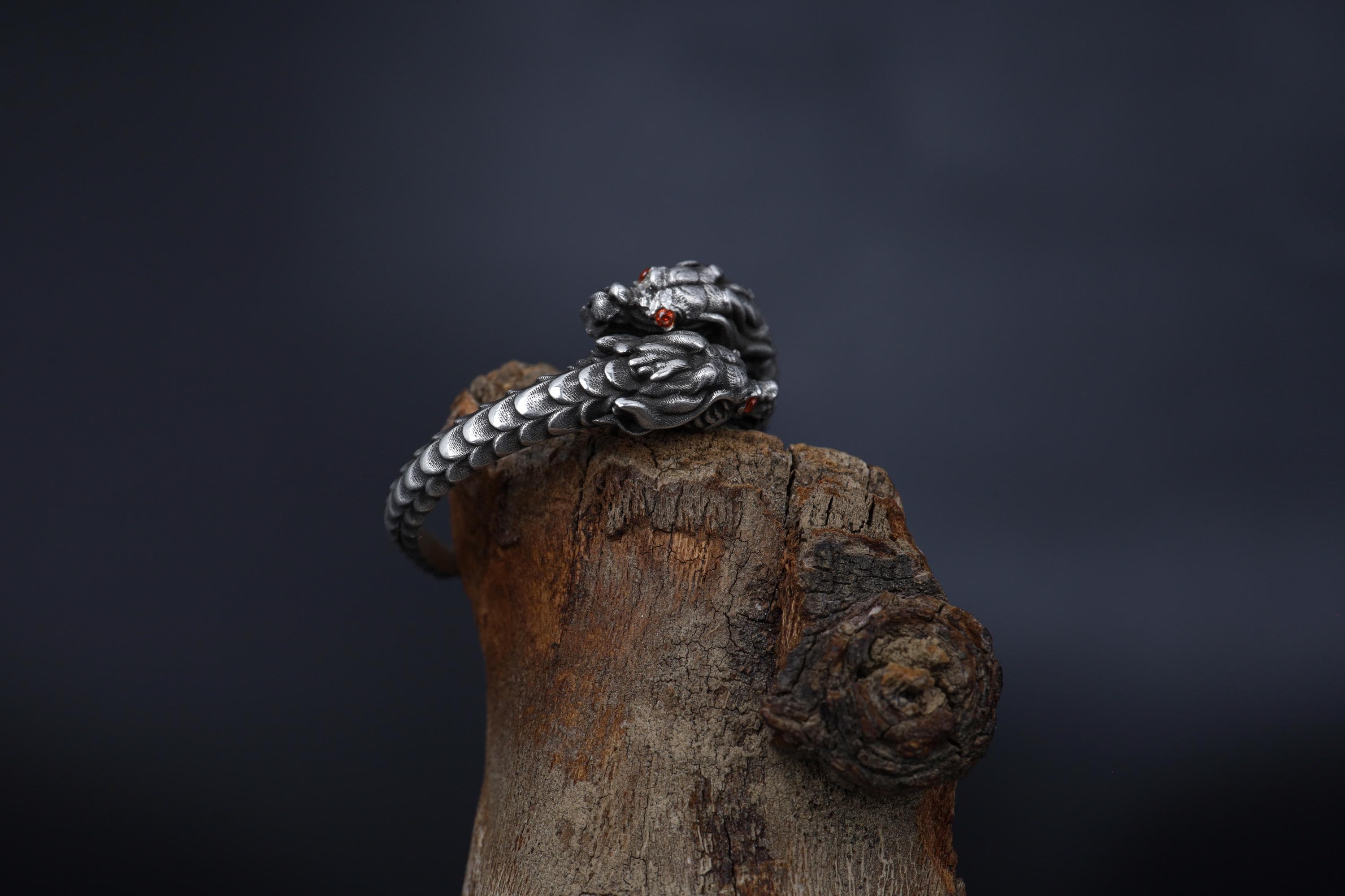 Double-headed Dragon Ring, Chinese Dragon Heads Ring