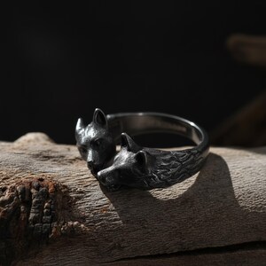 Kissing dogs ring, dog lover inspired animal jewelry, symbolic friendship statement band, and handcrafted cute accessory designed for those who are drawn to love, loyalty, and emotional connection. This charming ring features two detailed dog figures in a kissing pose, creating a heartwarming and playful design that represents affection, companionship, and unconditional love.