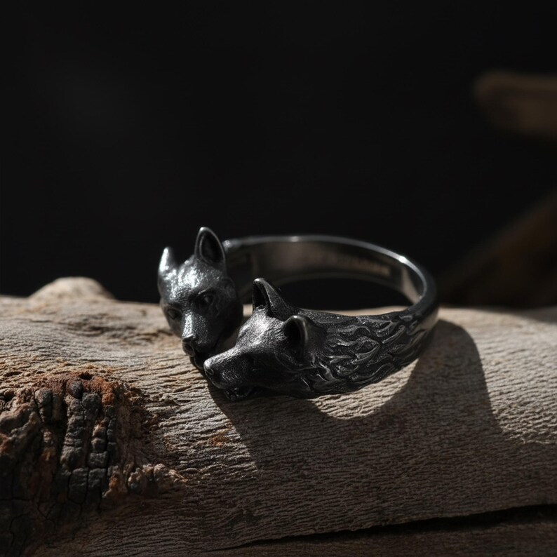 Kissing dogs ring, dog lover inspired animal jewelry, symbolic friendship statement band, and handcrafted cute accessory designed for those who are drawn to love, loyalty, and emotional connection. This charming ring features two detailed dog figures in a kissing pose, creating a heartwarming and playful design that represents affection, companionship, and unconditional love.