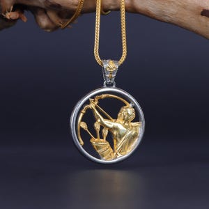 Sagittarius Handmade Necklace, Silver Zodiac Sign Necklace, Horoscope Men Necklace, Sagittarius Birthday Gift, Sagittarius Jewelry