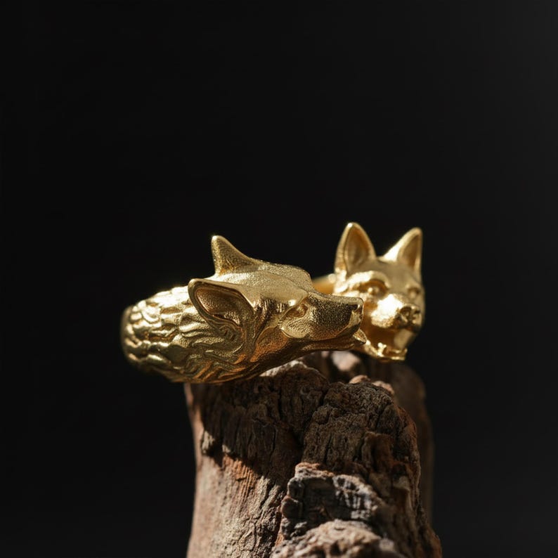 Kissing dogs ring, dog lover inspired animal jewelry, symbolic friendship statement band, and handcrafted cute accessory designed for those who are drawn to love, loyalty, and emotional connection. This charming ring features two detailed dog figures in a kissing pose, creating a heartwarming and playful design that represents affection, companionship, and unconditional love.