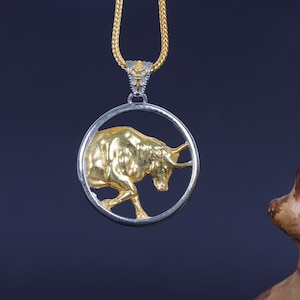 Srebrny naszyjnik ze znakiem Byka, męski naszyjnik z horoskopem, wyjątkowy naszyjnik ze znakiem zodiaku, wisior ze znakiem Byka, biżuteria Byka, prezent dla Byka