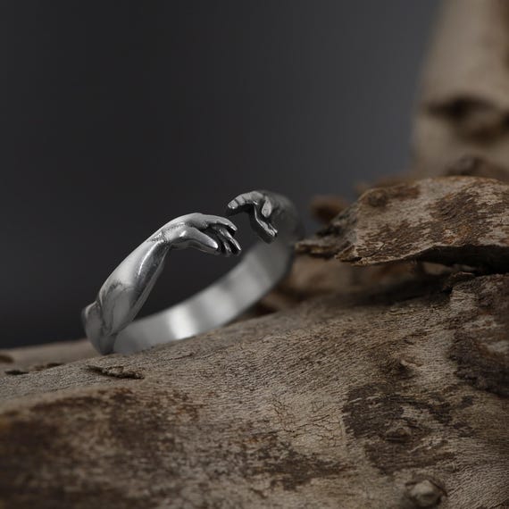 The Creation of Adam Michelangelo Ring: Hand of God Band