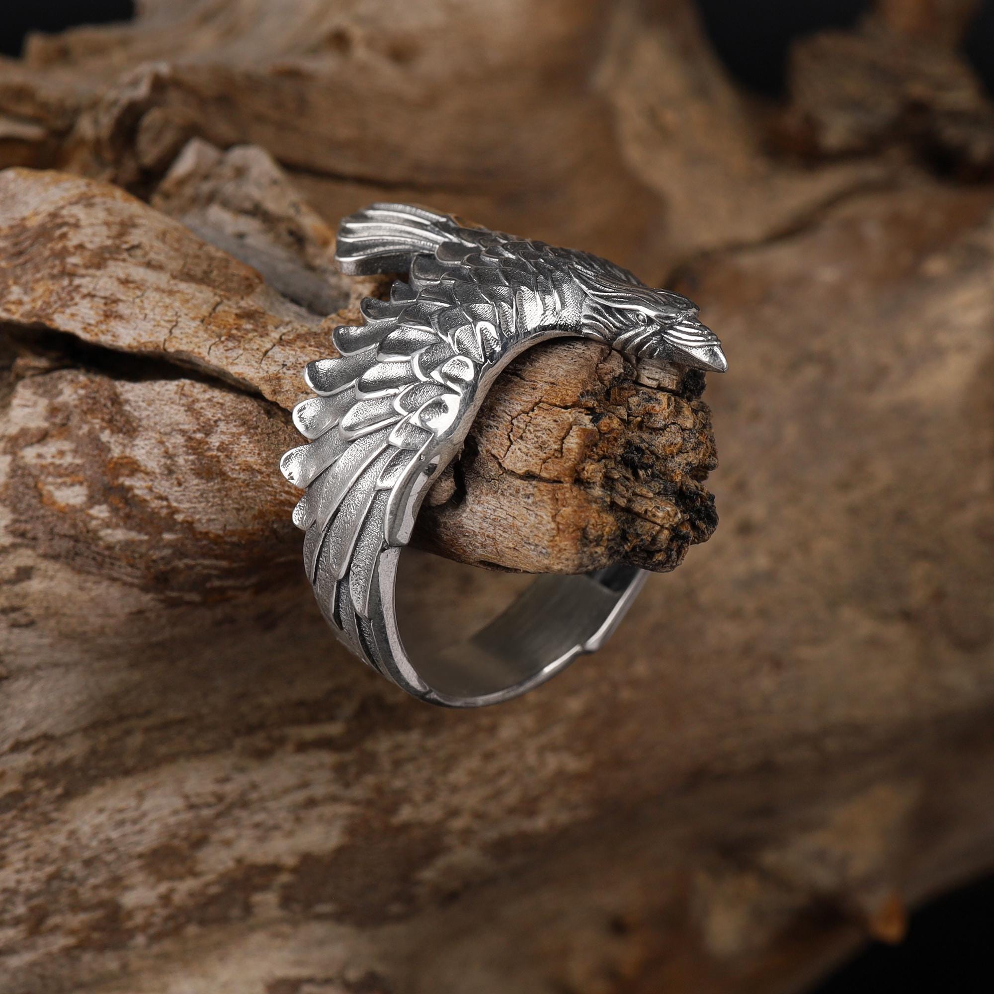 Sterling Silver Raven Ring: Gothic Norse Mythology Bird Jewelry - Etsy