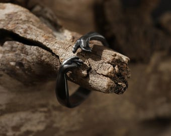 Gold Plated Hand of God Ring: Michelangelo's Creation of Adam Band