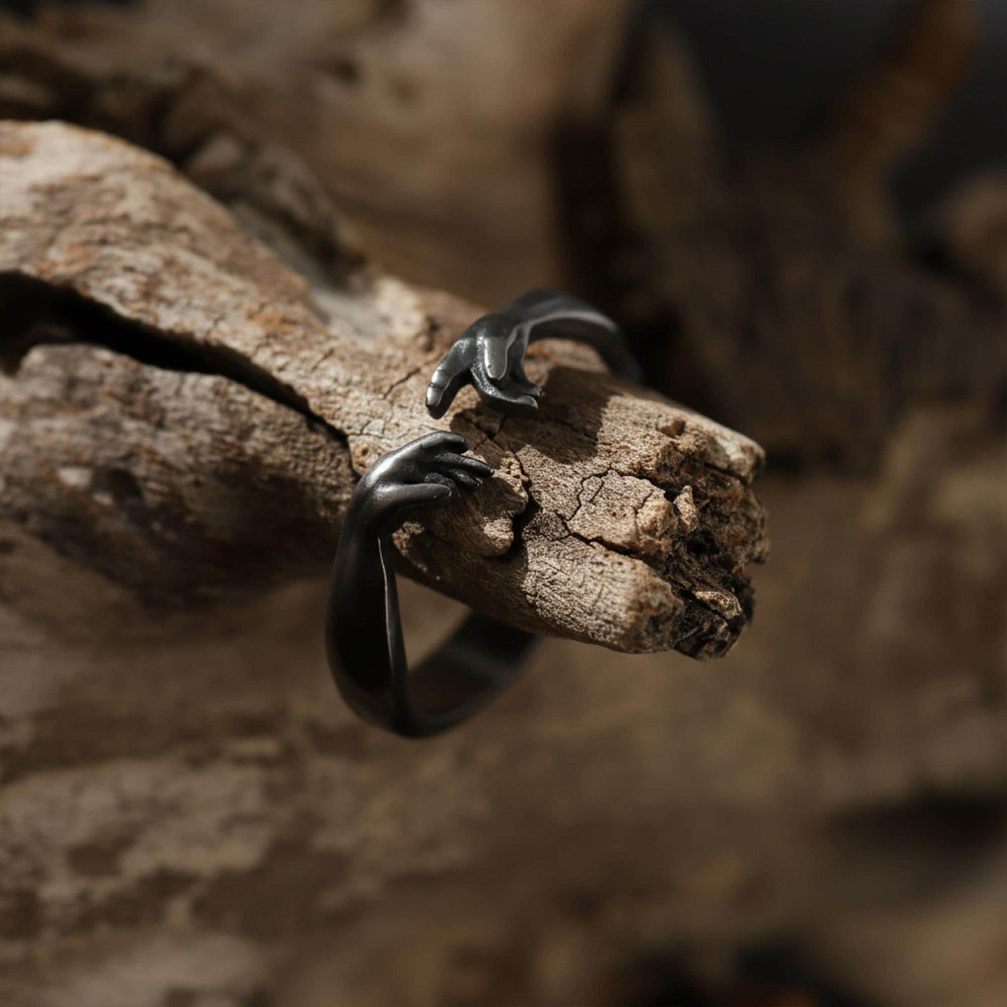 Gold Plated Hand of God Ring: Michelangelo's Creation of Adam Band