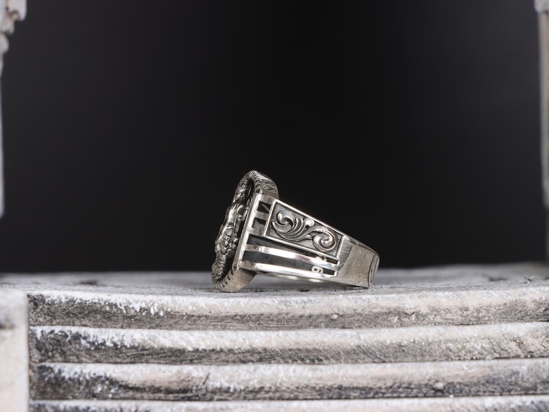 925K Silver Lord Venkateswara Ring, Handmade Hindu God Jewelry, Indian ...