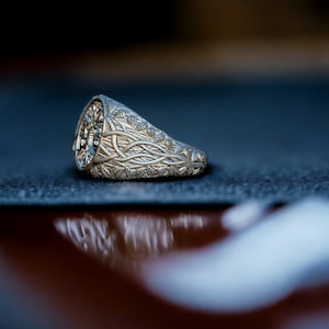 Silver Yggdrasil Ring Men, Tree of Life Men Ring, Handmade Signet Ring, Spiritual Ring, Men Statement Ring, Tree of Life Jewelry image 6