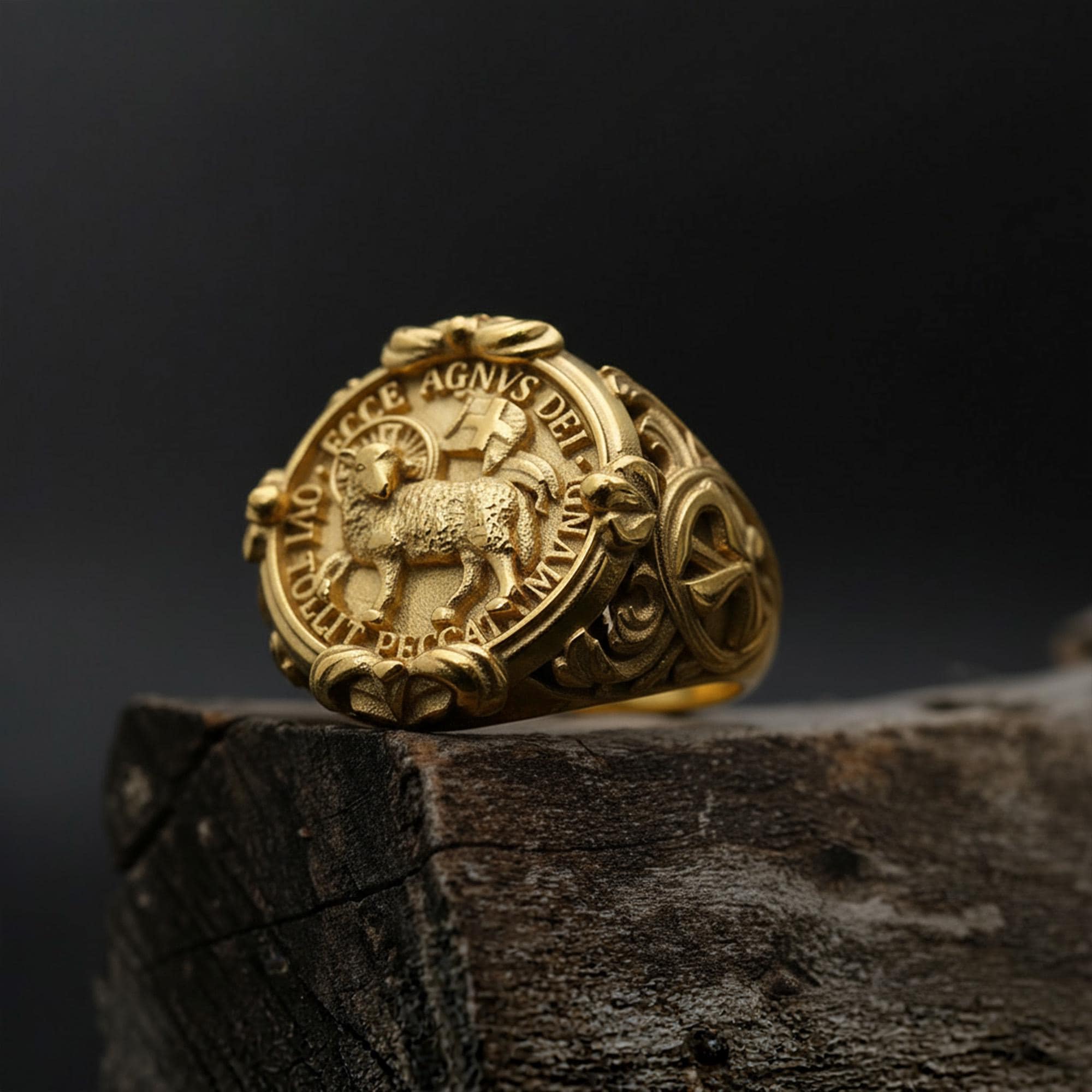 Sterling Silver Lamb of God Ring, Agnus Dei, Christian Jewelry 