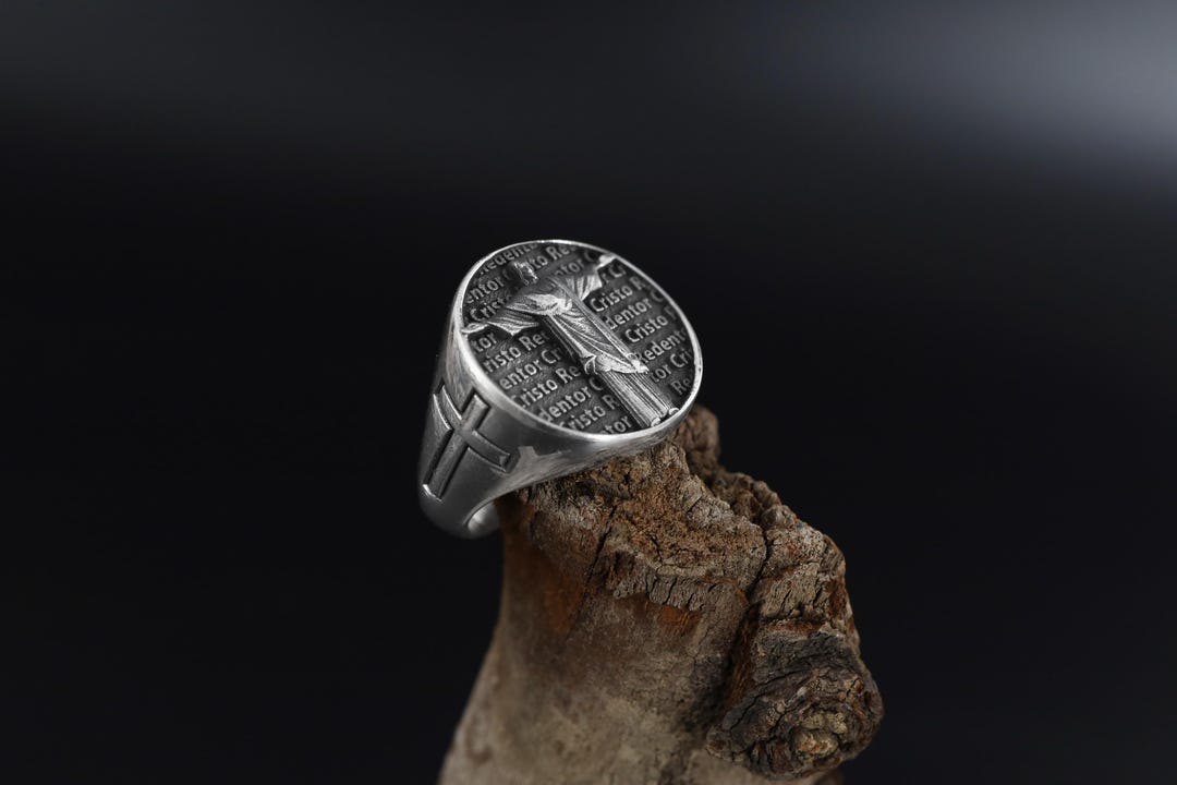 Silver Christ the Redeemer Signet Ring: Handmade Religious Ring ...