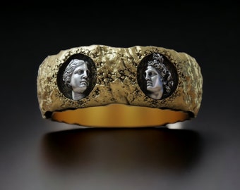 Venus de Milo and The Apollo Belvedere Faces Band Ring, Sculpture Band Ring, Greek Gods Face Ring, Mythology Ring, Greek Jewelry