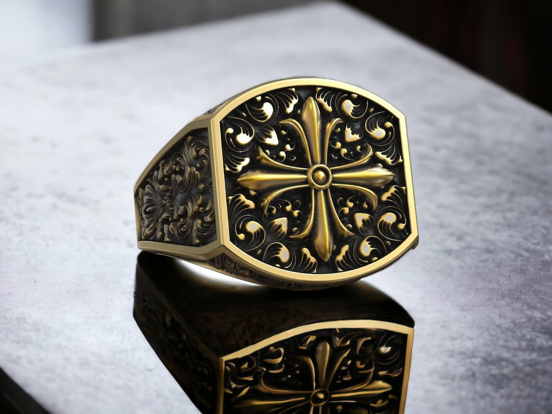 Maltese Cross Men's Ring, Men Ring, Gothic Ring, Biker Jewelry