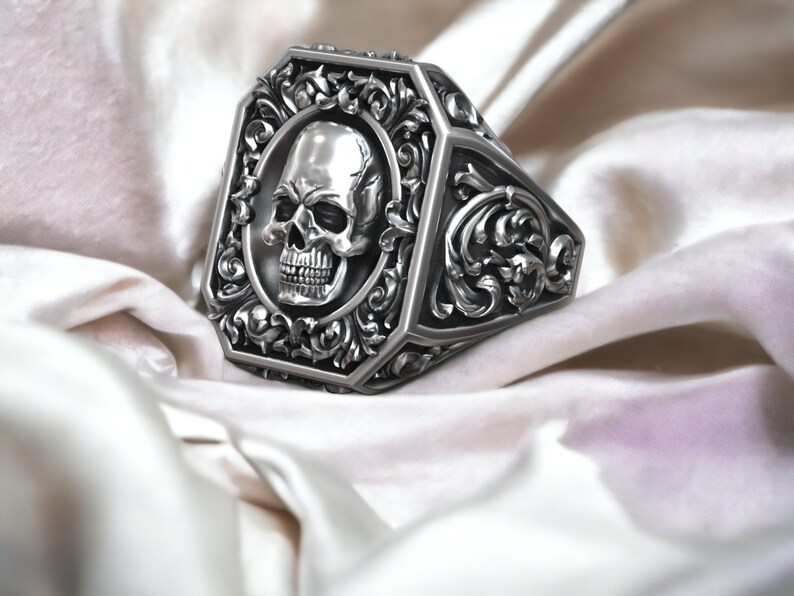Spiral Direct Maglietta Donna Rococo Skull – Teschio Stile Rococò – 100% Cotone, Nera, Taglia XXL