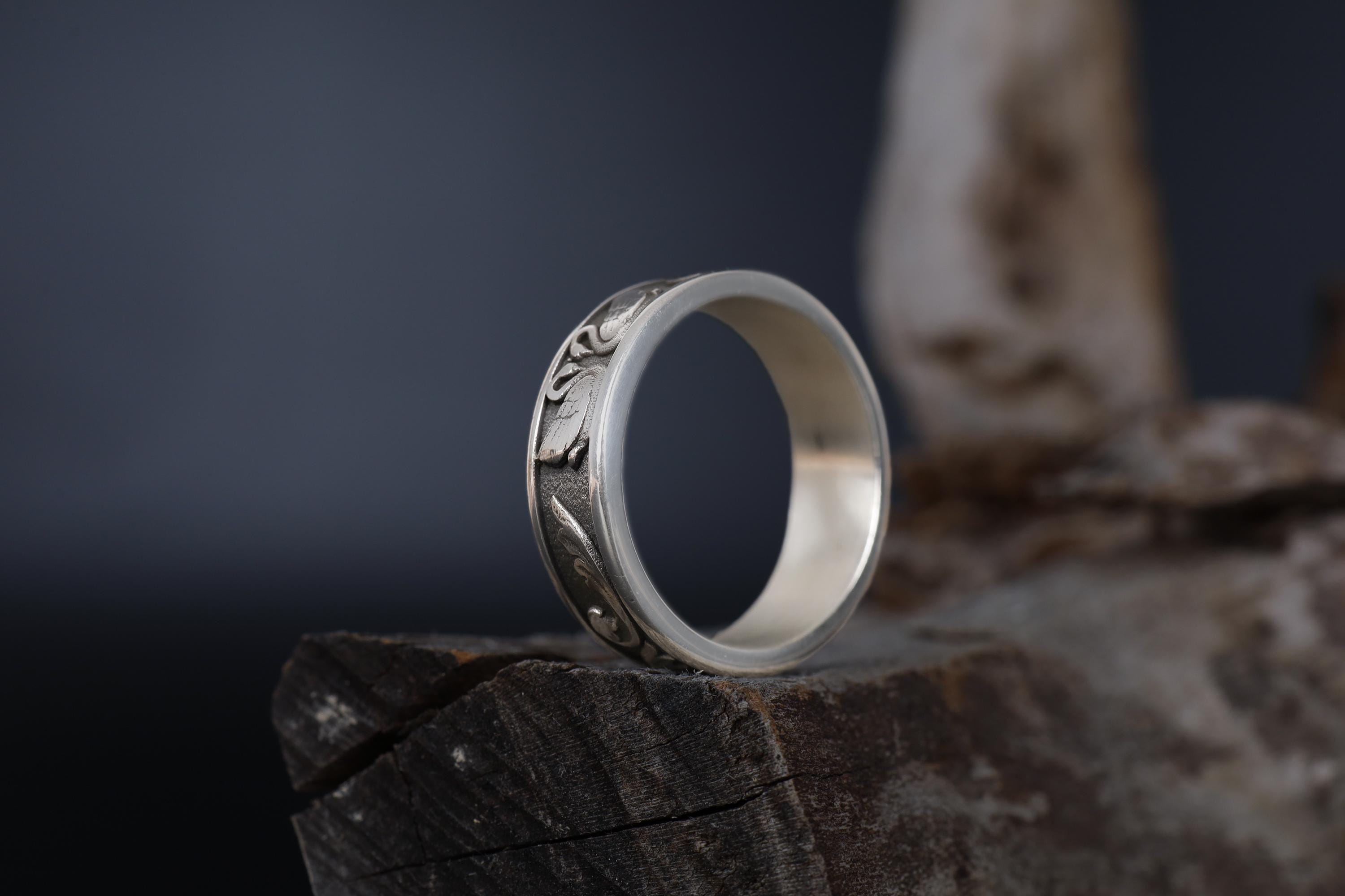 刻印入り2羽の白鳥のバンドリング、カップル用白鳥の結婚指輪