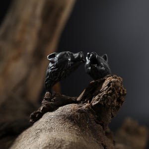 Kissing dogs ring, dog lover inspired animal jewelry, symbolic friendship statement band, and handcrafted cute accessory designed for those who are drawn to love, loyalty, and emotional connection. This charming ring features two detailed dog figures in a kissing pose, creating a heartwarming and playful design that represents affection, companionship, and unconditional love.