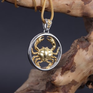 Cancer Silver Horoscope Necklace, Gold Plated Cancer Pendant, Cancer Sign Necklace, Zodiac Coin Necklace, Astrology Necklace, Cancer Jewelry