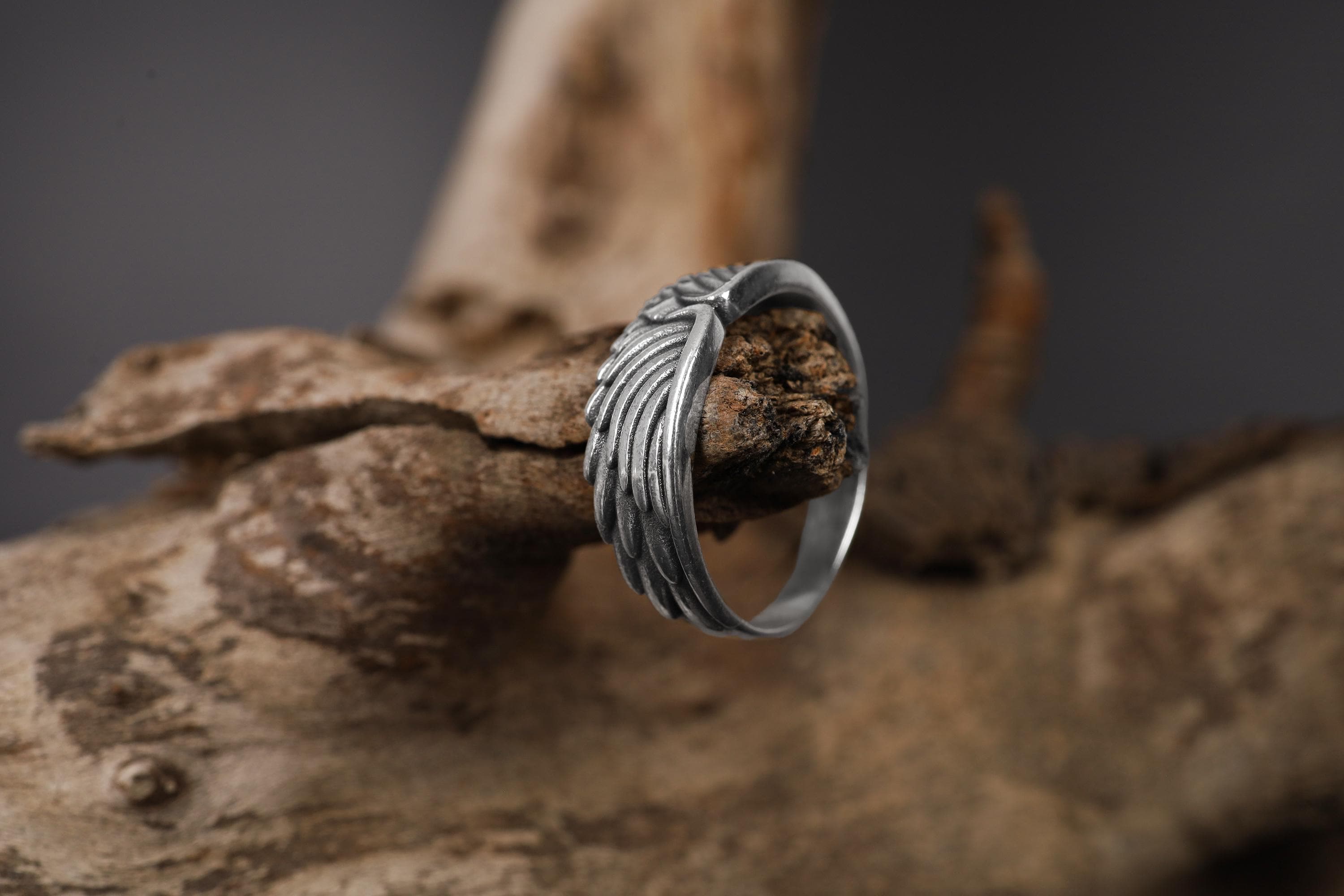 Bague fine, anneau et pendentif plume argent 925 - L'INDIENNE - Detail de Mode