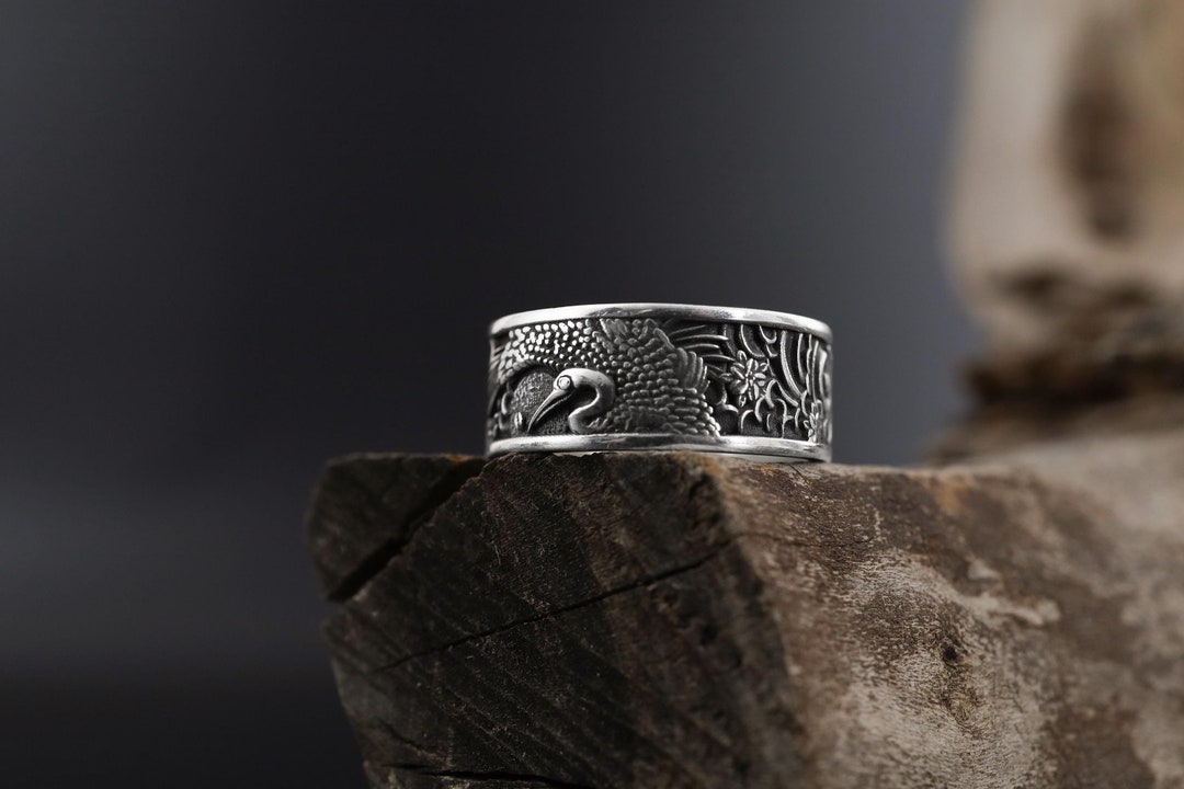 925K Sterling Silver Shadoof Japanese Sun Band Ring: Traditional