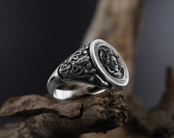 Stainless Steel Greek Mythology Medusa Snake Haired Woman Men Biker