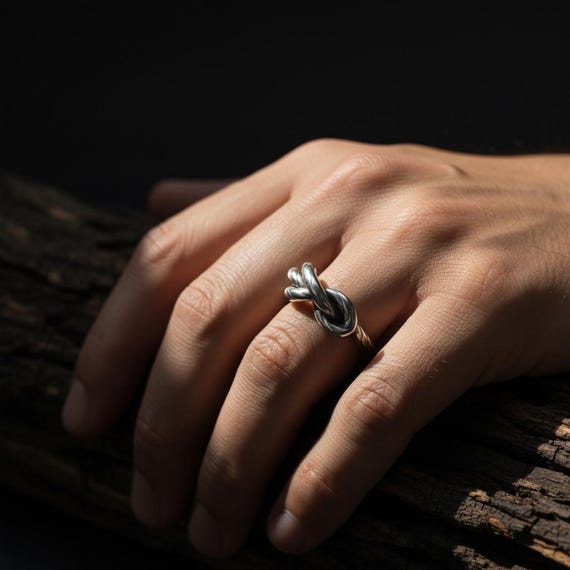 Handmade Sterling Silver Celtic Knot Ring: Hercules Love Knot