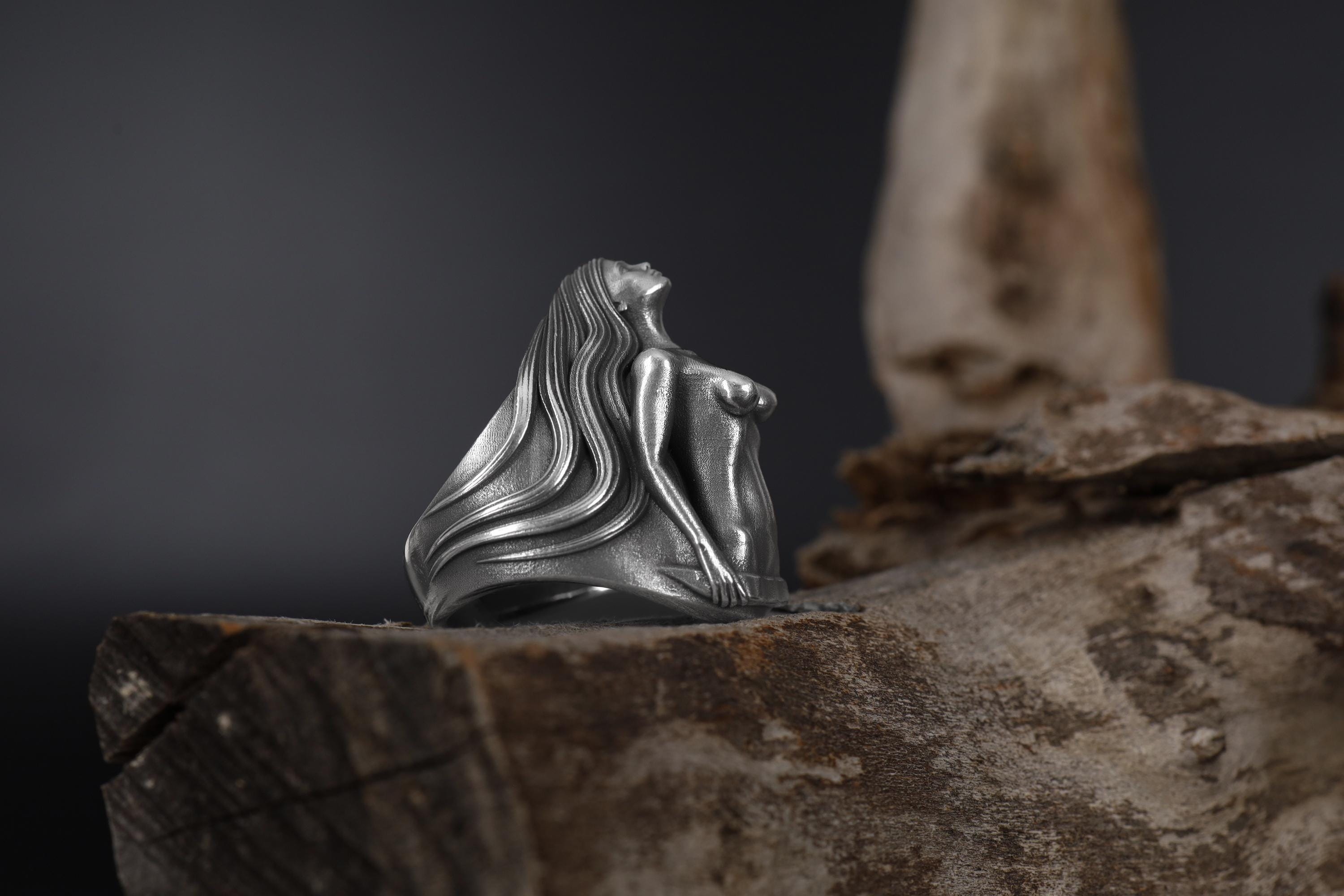 Statue Rng Handmade Naked Girl Ring: Woman Body Art Ring, Body Statue Ring ...