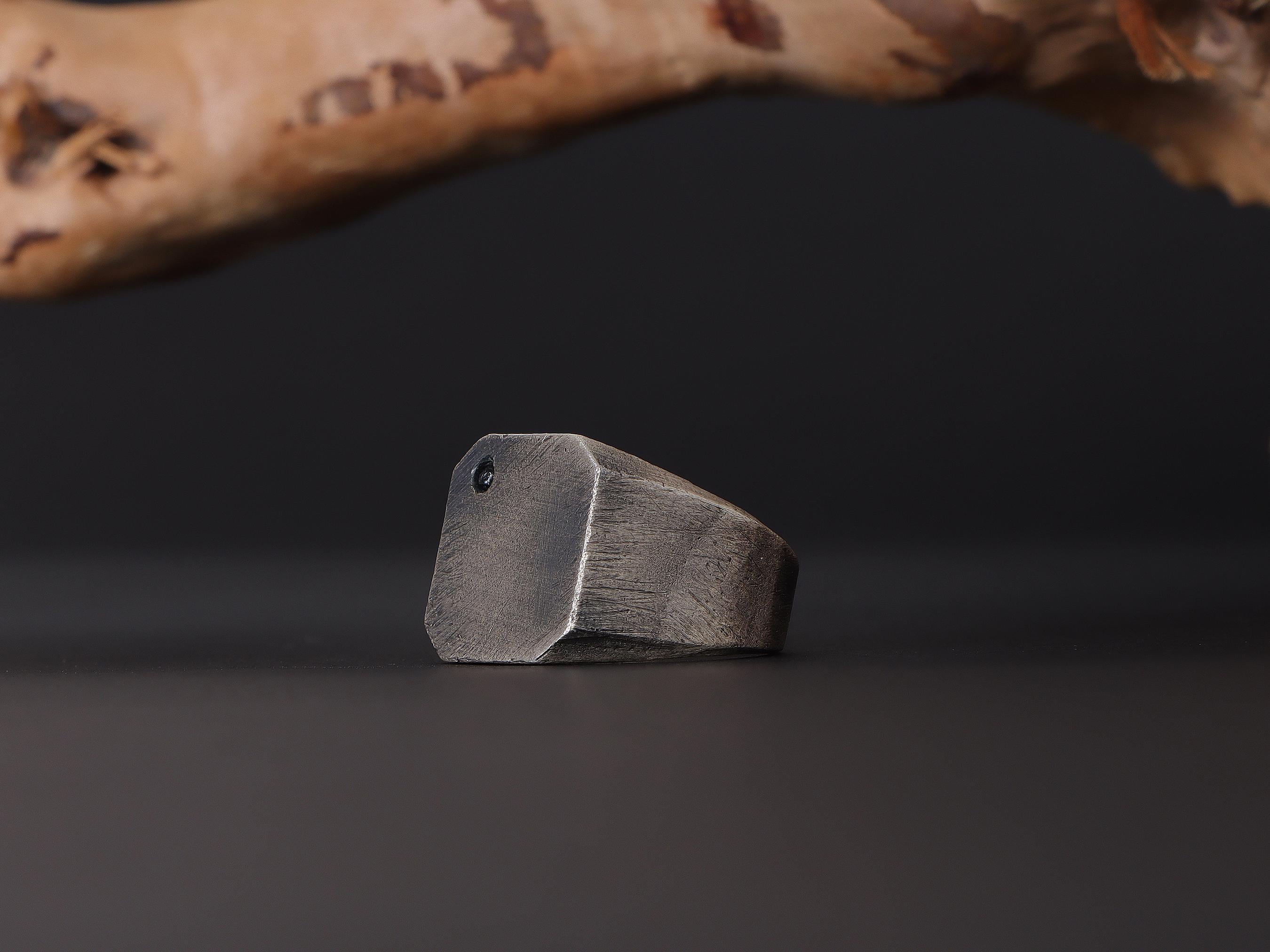 Anillo de sello cuadrado de plata esterlina con circón, anillo de sello oxidado, anillo rústico para hombres, anillo elegante para hombres, anillo grande para el pulgar, regalo para esposo