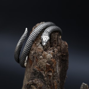 Unique Snake Band Ring, Animal Band Ring, Gothic Snake Ring, Serpent Twisted Ring, Snake Lover Gift, Serpent Jewelry, Engraved Band Ring