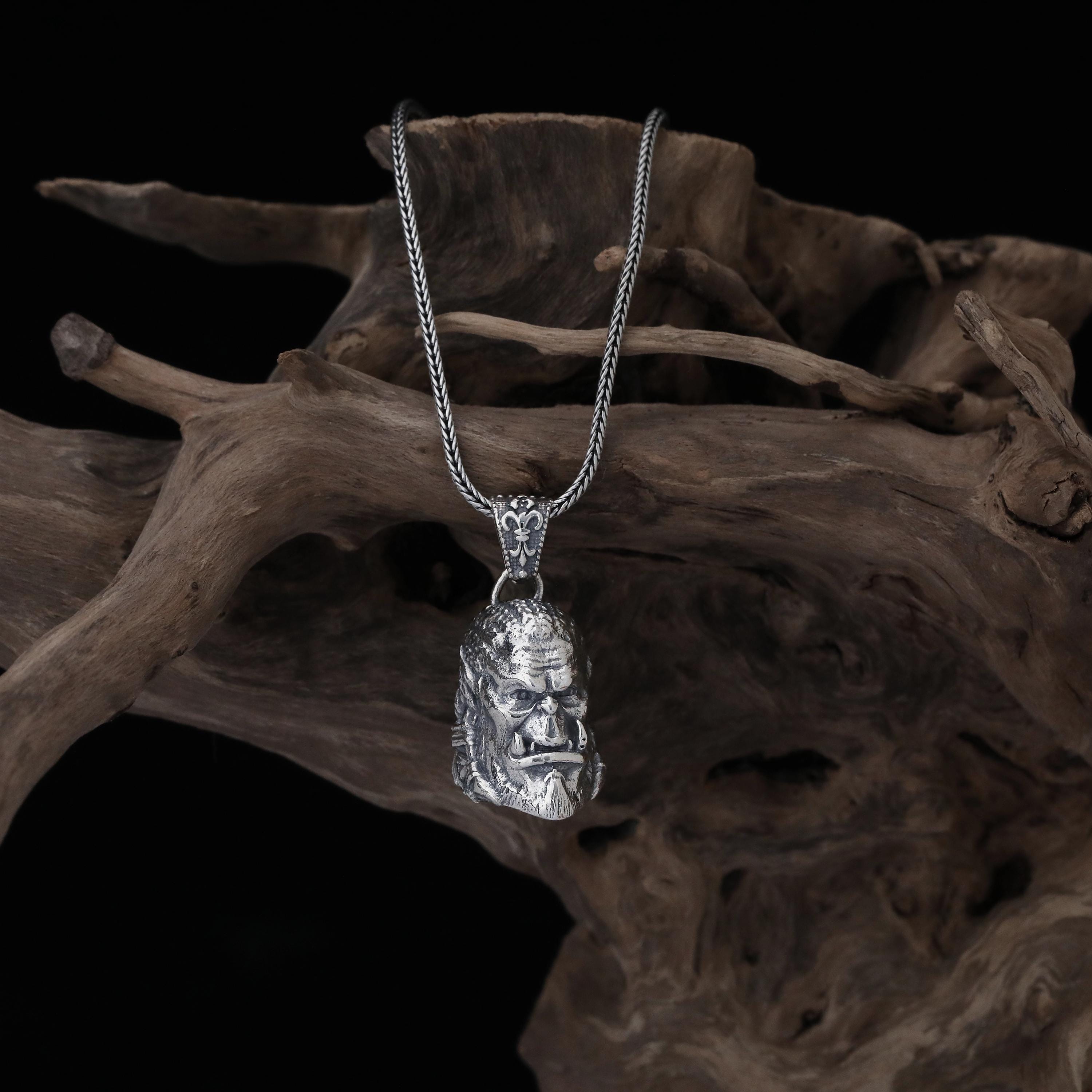 ネックレス・ペンダント orc@cco Orc Head Necklace, 3D Fictional Character Necklace, Orc Pendant