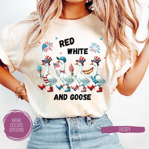 Comfort Colors® Silly Goose Shirt for 4th of July, Red White and Goose shirt,Patriotic Goose tshirt,Independence Day Tee, Memorial Day Shirt