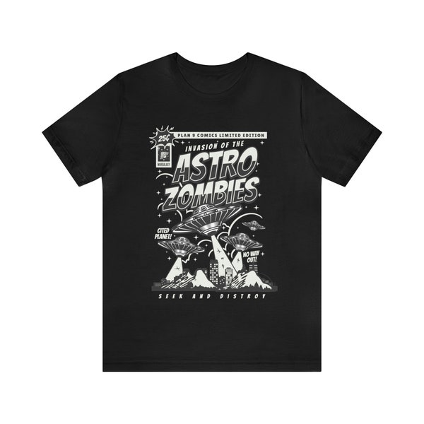 Invasion Of The Astro Zombies, Comic Book Cover Unisex Jersey Short Sleeve Tee