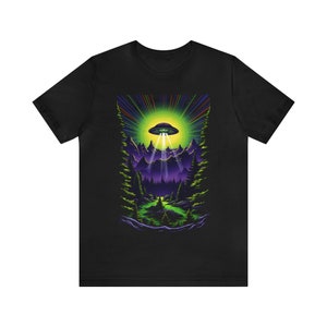 Alien UFO Abduction Shirt Unisex Jersey Short Sleeve Tee