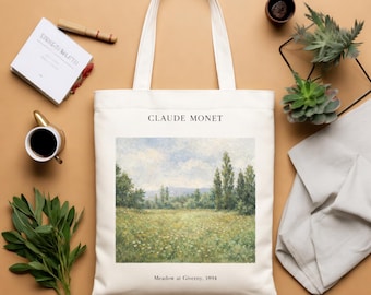 Bolso de lona con estampado de paisajes de Claude Monet / Impresión artística impresionista