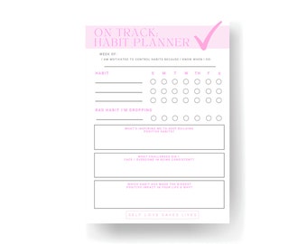 On Track: Habit Planner Notepad - Self Reflection Guide for Tracking Habits and Personal Growth. 5.5x8.5 inch Habit Tracker with Prompts