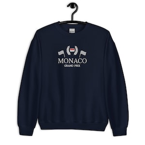 Monaco Grand Prix F1, Formula 1 Embroidered Unisex Sweatshirt
