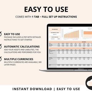 Net Worth Tracker Spreadsheet Template for Google Sheets in Dollars ...